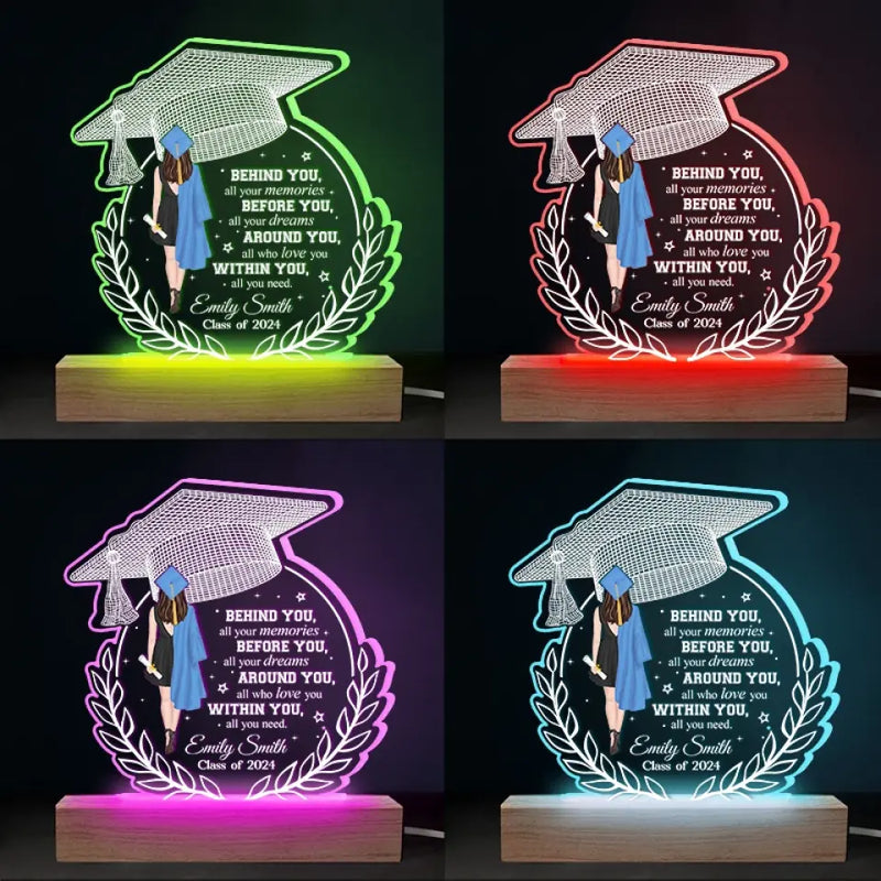 Forever My Little Girl - Family Personalized Custom Shaped 3D LED Light - Graduation Gift For Family Members, Siblings, Brothers, Sisters