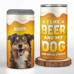 Custom Photo Dog Father Beer Lover - Dog Personalized Custom 4 In 1 Can Cooler Tumbler - Father's Day, Gift For Dog Lovers, Dad