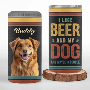 Custom Photo Dog Solves Most Of My Problems, Beer Solves The Rest - Dog Personalized Custom 4 In 1 Can Cooler Tumbler - Father's Day, Gift For Pet Owners, Pet Lovers