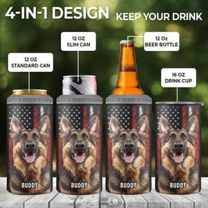 Custom Photo Hold My Drink I Gotta Pet This Dog - Dog Personalized Custom 4 In 1 Can Cooler Tumbler - Father's Day, Gift For Pet Owners, Pet Lovers