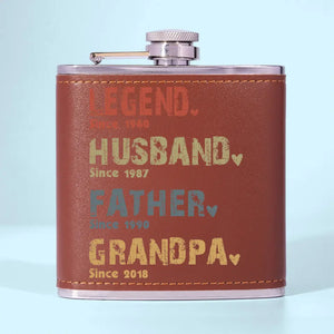 The Amazing Journey Of A Man - Family Personalized Custom Hip Flask - Father's Day, Gift For Dad, Grandpa