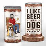 My Mates Are Dog and Beer - Dog Personalized Custom 4 In 1 Can Cooler Tumbler - Father's Day, Gift For Dog Lovers, Dad, Beer Lovers