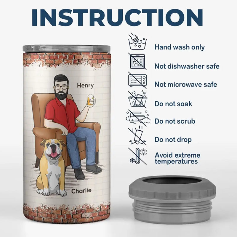 My Mates Are Dog and Beer - Dog Personalized Custom 4 In 1 Can Cooler Tumbler - Father's Day, Gift For Pet Owners, Pet Lovers