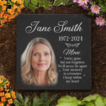 Custom Photo The Memory Becomes A Treasure - Memorial Personalized Custom Square Shaped Memorial Stone - Sympathy Gift For Mom