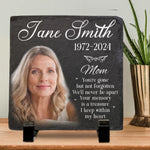 Custom Photo The Memory Becomes A Treasure - Memorial Personalized Custom Square Shaped Memorial Stone - Sympathy Gift For Mom