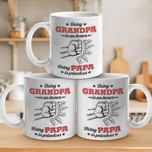 Being Grandpa Is An Honor - Family Personalized Custom 3D Inflated Effect Printed Mug - Father's Day, Gift For Dad, Grandpa