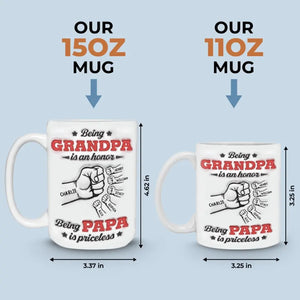 Being Grandpa Is An Honor - Family Personalized Custom 3D Inflated Effect Printed Mug - Father's Day, Gift For Dad, Grandpa