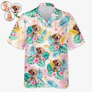 Custom Photo I Just Want To Lie On The Beach - Dog & Cat Personalized Custom Unisex Tropical Hawaiian Aloha Shirt - Summer Vacation Gift, Gift For Pet Owners, Pet Lovers