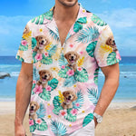 Custom Photo I Just Want To Lie On The Beach - Dog & Cat Personalized Custom Unisex Tropical Hawaiian Aloha Shirt - Summer Vacation Gift, Gift For Dog Lovers, Cat Lovers