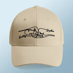 Custom Name Family Line Art Gifts - Personalized Embroidered Cap