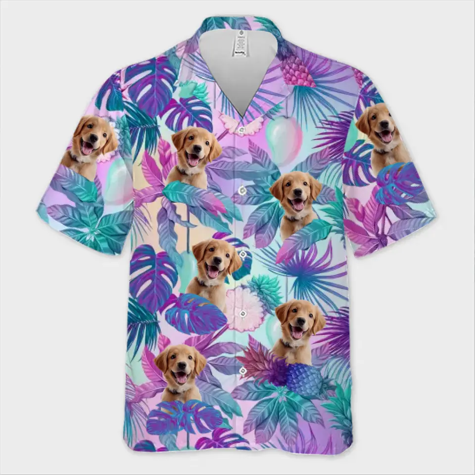 Custom Photo Summer Vibe - Dog & Cat Personalized Custom Unisex Tropical Hawaiian Aloha Shirt - Summer Vacation Gift, Gift For Pet Owners, Pet Lovers