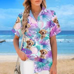 Custom Photo Summer Vibe - Dog & Cat Personalized Custom Unisex Tropical Hawaiian Aloha Shirt - Summer Vacation Gift, Gift For Dog Lovers