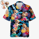 Custom Photo Coolest On The Beach - Dog & Cat Personalized Custom Unisex Tropical Hawaiian Aloha Shirt - Summer Vacation Gift, Gift For Dog Lovers, Pet Lovers