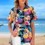 Custom Photo Coolest On The Beach - Dog & Cat Personalized Custom Unisex Tropical Hawaiian Aloha Shirt - Summer Vacation Gift, Gift For Dog Lovers, Pet Lovers