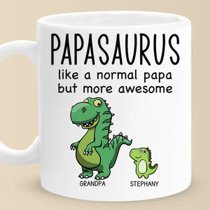 A Normal Papa But More Awesome - Family Personalized Custom Mug - Father's Day, Gift For Dad, Grandpa