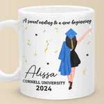 A New Journey Is Waiting For You - Family Personalized Custom Mug - Graduation Gift For Daughter, Sisters