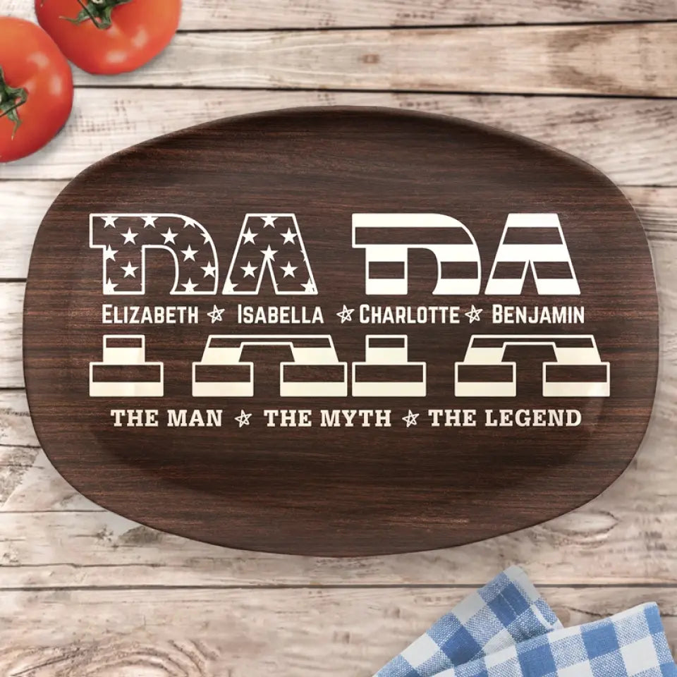 Like The Strength Of An Army - Family Personalized Custom Platter - Father's Day, Gift For Dad, Grandpa