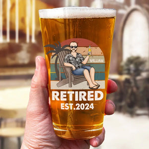 Good Mood Is Sponsored By Retirement And Beer - Personalized Custom Beer Glass - Appreciation, Retirement Gift For Coworkers, Work Friends, Colleagues