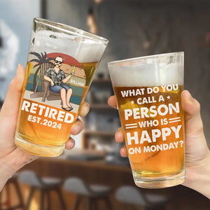 Good Mood Is Sponsored By Retirement And Beer - Personalized Custom Beer Glass - Appreciation, Retirement Gift For Coworkers, Work Friends, Colleagues