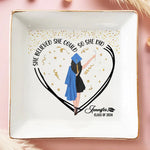 A Sweet Ending To A New Beginning - Family Personalized Custom Jewelry Dish - Graduation Gift For Women