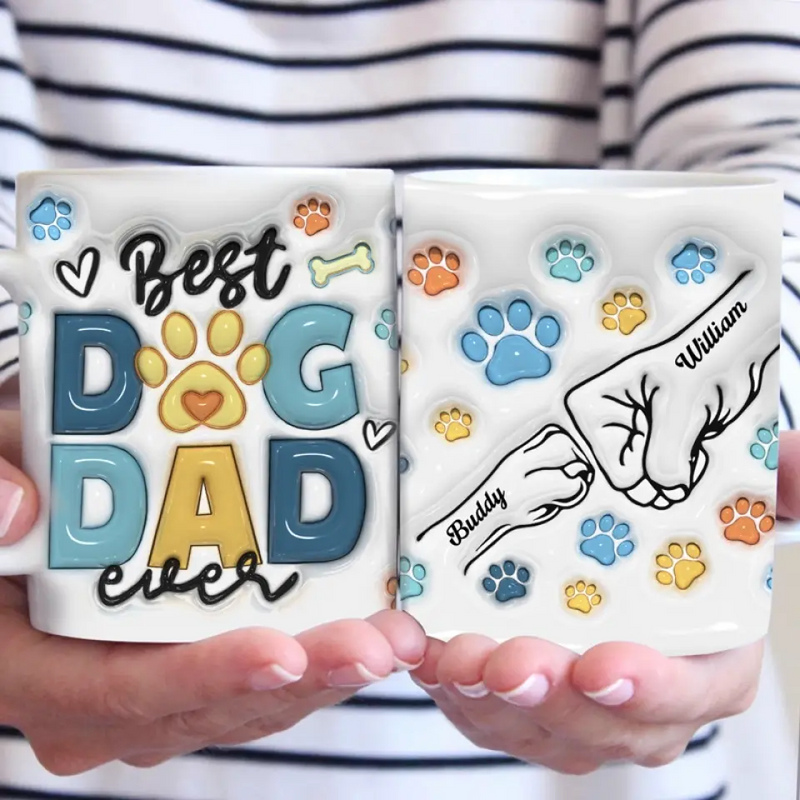 You’re Not Just A Dad, You’re A Dog Dad - Dog Personalized Custom 3D Inflated Effect Printed Mug - Father's Day, Gift For Pet Owners, Pet Lovers