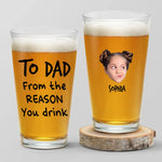 Custom Photo I'm Awesome Thank You - Family Personalized Custom Beer Glass - Father's Day, Gift For Dad