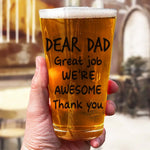 Custom Photo I'm Awesome Thank You - Family Personalized Custom Beer Glass - Father's Day, Gift For Dad