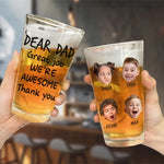 Custom Photo I'm Awesome Thank You - Family Personalized Custom Beer Glass - Father's Day, Gift For Dad