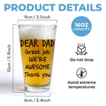 Custom Photo I'm Awesome Thank You - Family Personalized Custom Beer Glass - Father's Day, Gift For Dad