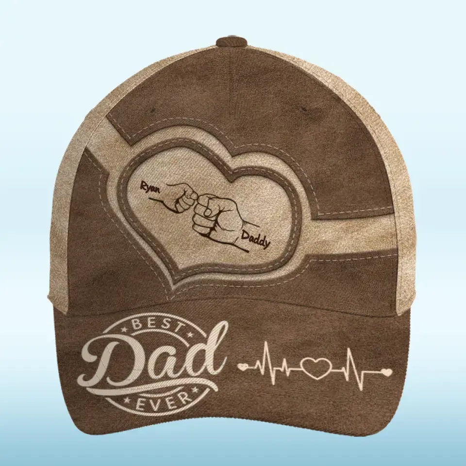 The Best Dads Get Promoted To Grandpa - Family Personalized Custom Hat, All Over Print Classic Cap - Father's Day, Gift For Dad, Grandpa