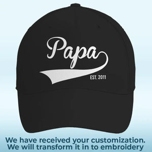 Hey Dad, You're Doing A Great Job - Family Personalized Custom Line Embroidered Cap - Father's Day, Gift For Dad