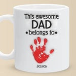 Custom Name Handprint Gifts for Dad - Personalized Mugs