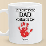 Custom Name Handprint Gifts for Dad - Personalized Mugs