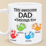 Custom Name Handprint Gifts for Dad - Personalized Mugs