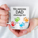 Custom Name Handprint Gifts for Dad - Personalized Mugs