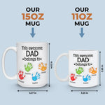 Custom Name Handprint Gifts for Dad - Personalized Mugs