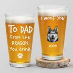 Custom Photo From The Reasons You Drink - Dog & Cat Personalized Custom Beer Glass - Father's Day, Gift For Pet Owners, Pet Lovers