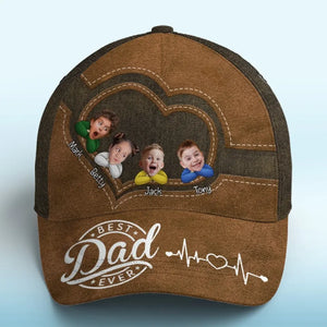 Custom Photo Best Papa Ever - Family Personalized Custom Hat, All Over Print Classic Cap - Father's Day, Gift For Dad, Grandpa