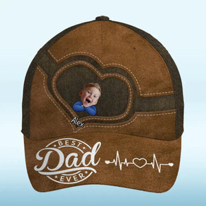 Custom Photo Best Papa Ever - Family Personalized Custom Hat, All Over Print Classic Cap - Father's Day, Gift For Dad, Grandpa