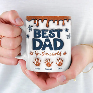 Best Grandpa In The World - Family Personalized Custom 3D Inflated Effect Printed Mug - Father's Day, Gift For Dad, Grandpa