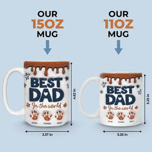 Best Grandpa In The World - Family Personalized Custom 3D Inflated Effect Printed Mug - Father's Day, Gift For Dad, Grandpa