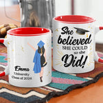 A New Me Starts With A New Journey - Family Personalized Custom Accent Mug - Graduation Gift For Daughter, Sisters, Friends