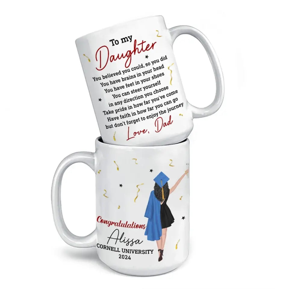 You Believe You Could, So You Did - Family Personalized Custom Mug - Graduation Gift For Family Members, Siblings, Brothers, Sisters