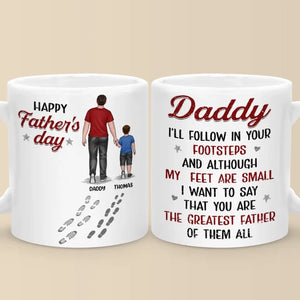 Suivez toujours vos traces - Mug personnalisé pour la famille - Fête des pères, cadeau pour papa