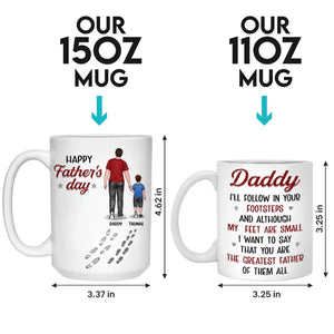 Suivez toujours vos traces - Mug personnalisé pour la famille - Fête des pères, cadeau pour papa