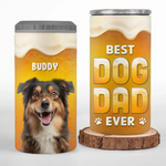 Custom Photo Dog Father Beer Lover - Dog Personalized Custom 4 In 1 Can Cooler Tumbler - Father's Day, Gift For Dog Lovers, Dad