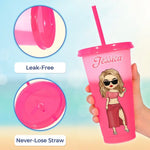 Smell The Sea, And Feel The Sky - Bestie Personalized Custom Changing Color Cup - Summer Vacation Gift, Birthday Pool Party Gift For BFF, Sisters, Bestie