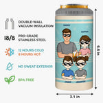 Dear Dad Great Job We're Awesome - Family Personalized Custom 4 In 1 Can Cooler Tumbler - Father's Day, Gift For Dad, Kids