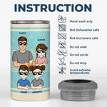 Dear Dad Great Job We're Awesome - Family Personalized Custom 4 In 1 Can Cooler Tumbler - Father's Day, Gift For Dad, Kids