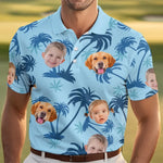 Custom Photo Daddy, Thanks For Being My Hero - Family Personalized Custom All Over Print Polo Shirt - Father's Day, Gift For Dad, Kids, Dog Lovers